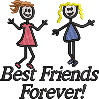 Best Friends Forever Embroidery Design - Family Quotes, Friends ...