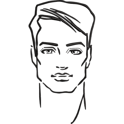 Boy Face B Outline Design - Boy Embroidery Design, Men - Machine ...