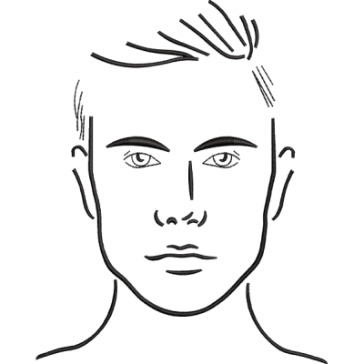 Boy Face C Outline Design - Boy Embroidery Design, Men - Machine ...